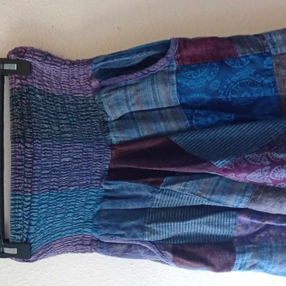 Funky Threads Patchwork Boho Rare Harem Jogger Pa… - image 2